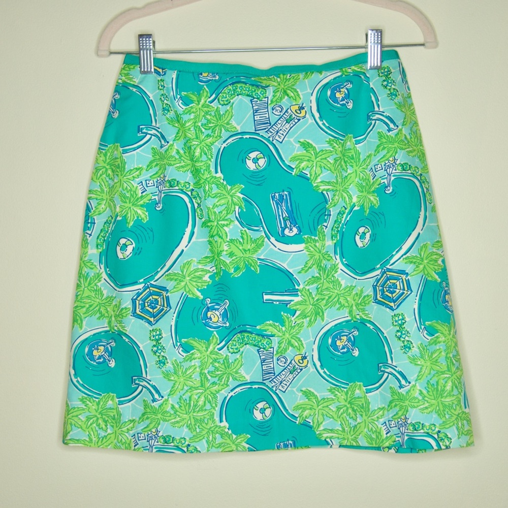 Lilly Pulitzer Pool Party Print Skirt in 8P - EUC